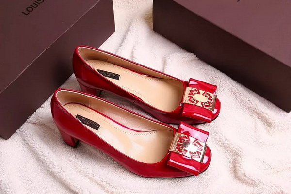 LV Shallow mouth Block heel Shoes Women--029